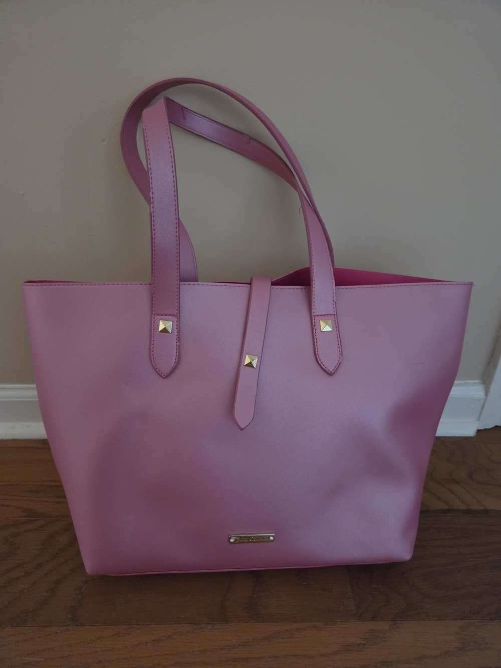 Juicy Couture By Elizabeth Arden Pink Tote with Gold Stud Accents Bag